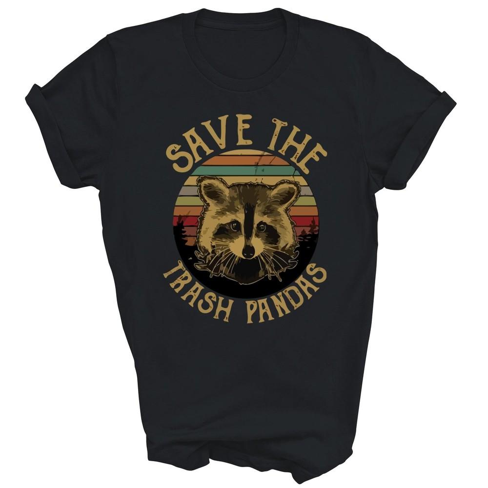 

Vintage Save The Trash Pandas Funny Raccoon Animal Unisex Shirt Gift 3XL