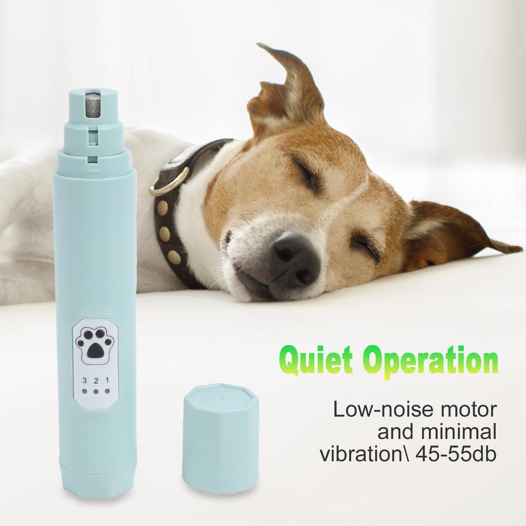 Pet Nail Grinder Electric Dog Nail File 3 Speeds Trimmer Rechargeable Battery Low Noise Emery Bit Grooming Tool for
