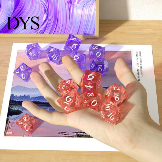 Silicone Dice Mold 3D with 7 Grids for DIY Making Irregular Multi-sided Digital Faux Crystal Game Props Ideal Gift Lovers Reusable