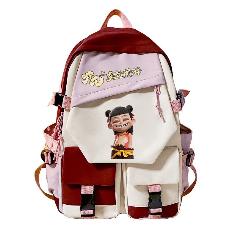 Nezha'S Devil'S Child Haohai Cartoon Super Cute Backpack For Men And Women High Value Large Capacity Ridge Protection Student School Bag