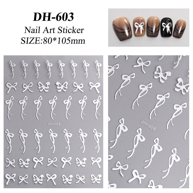 

Наклейка для ногтей в виде ленты-банта, украшение для ногтей, 3D-наклейка, нейл-арт, шарм для ногтей, аппликации для ногтей, аксессуары серебряный