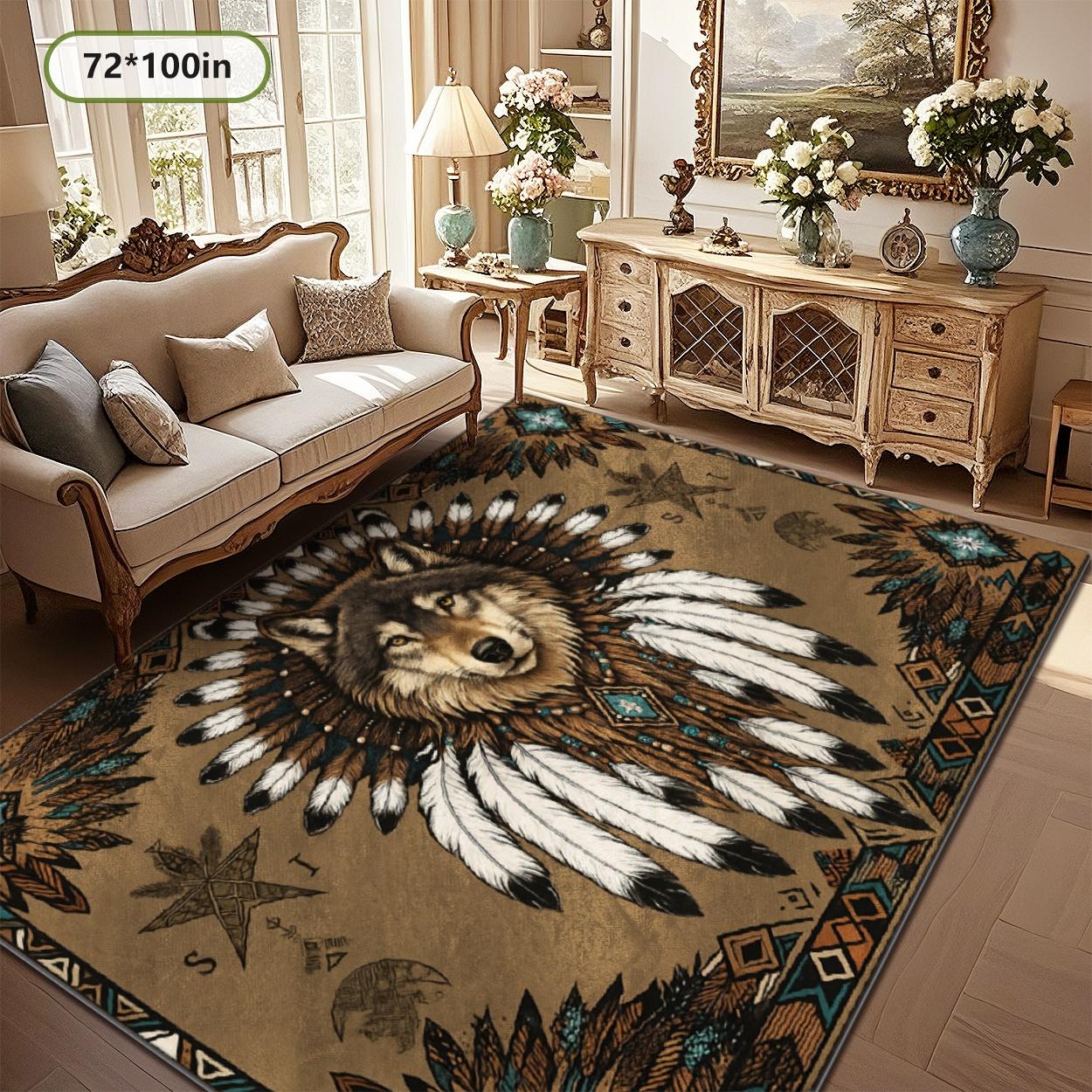 

Круглый ковер с принтом, Изысканный напольный коврик для гостиной, спальни, дивана и улицы, Уютный домашний декор 40x60cm