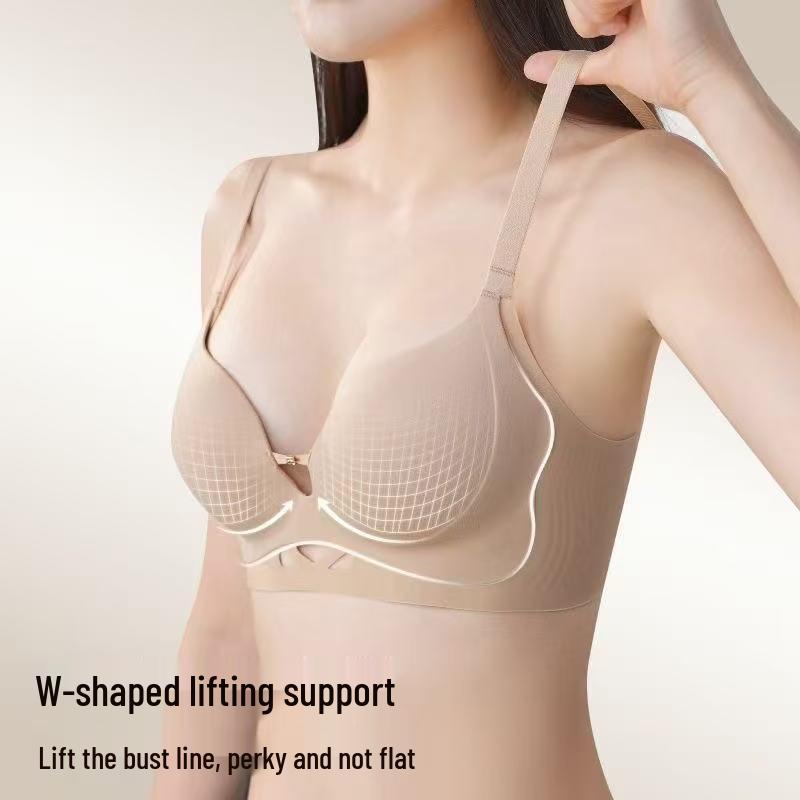 Wirefree Seamless Push-Up Bra: Invisible, Anti-Sag, Side Support for Small Busts.