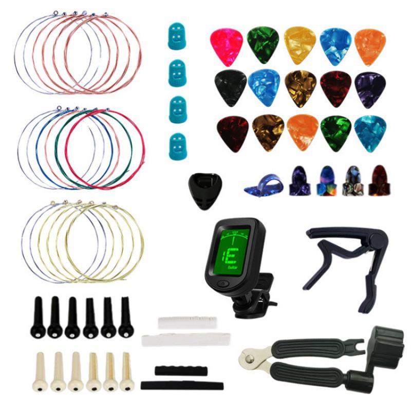 Guitar Accessories Set: Strings, Picks, Capo & 3-in-1 String Tool