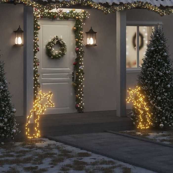 VidaXL Décoration lumineuse météore de Noël avec piquets 115 LED 89 cm 357721
