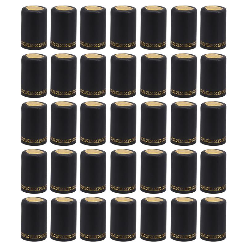 100pcs 33mm Red Wine Sealed Cover Bottle Heat Shrinkable Bottle Cover Sealing Caps Wine Bottle Wine Heat Shrinkable Cap чёрный
