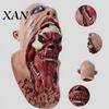 Realistic Halloween Mask Horror Skull Latex Mask, Tongue Sticking-Out Full Head Comfortable Masquerade for Cosplay Party Costume Props Breathable