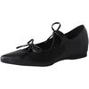 Fashion Butterfly-knot Women Mary Jane Shoes Fashion Pointed Toe Internal Elevation Shoes Spring Autumn Ladies Elegant Dress Pumps