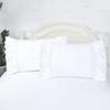 Eyelet Pillow Shams Lace Ruffled Standard White Shabby Chic Farmhouse Pillowcases Set of 2 Pretty Elegant Cotton Country French Cottage Embroidered