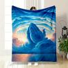 Praying Hands Cloudy Sky Blanket  Printed Blanket for Living Room Bed Couch Lunch Break Soft Cozy Blanket for Friend's Festival Gift