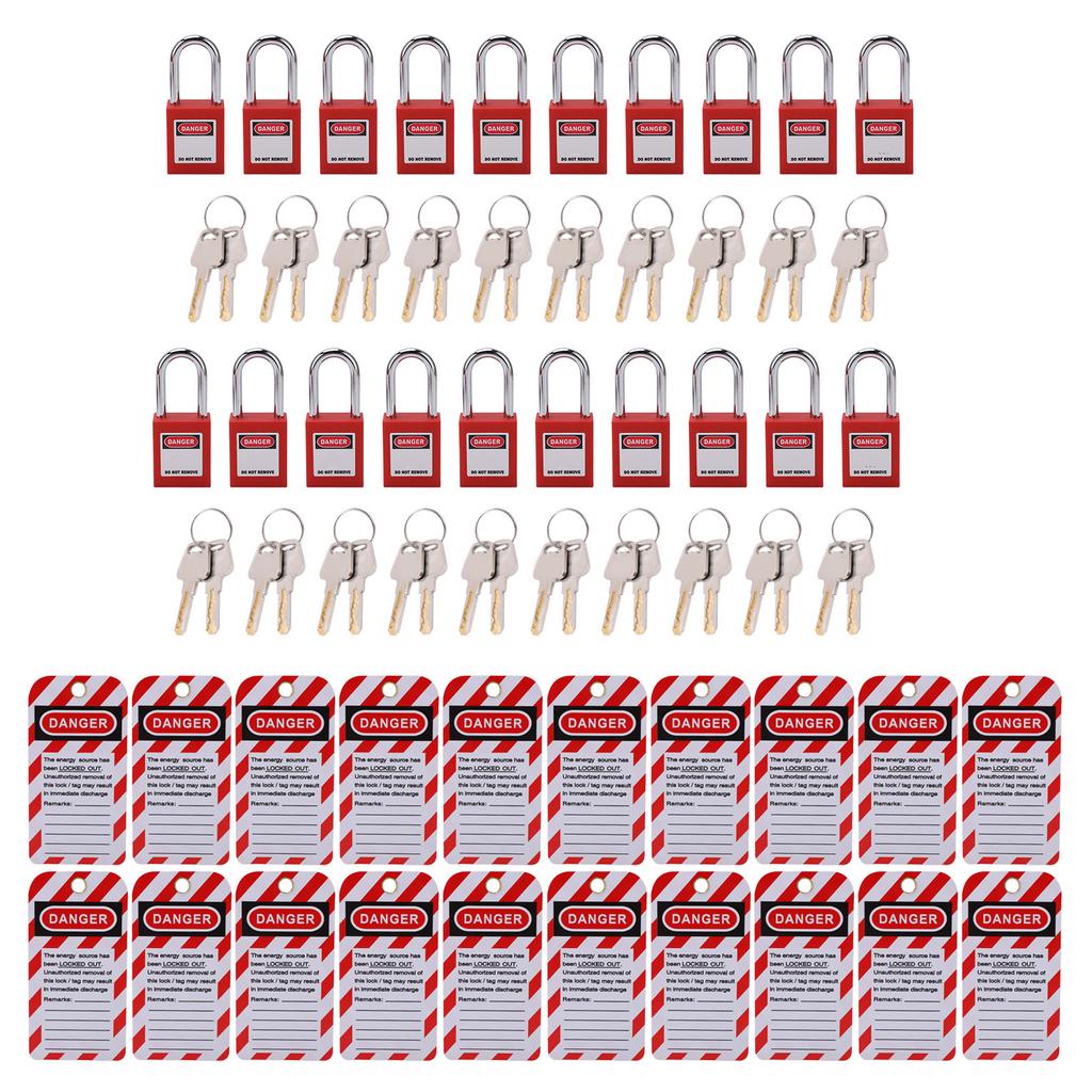 Electrical Lockout Tagout Kit with Safety Padlocks Keys Loto Tags for Industrial Chemical Electric Power