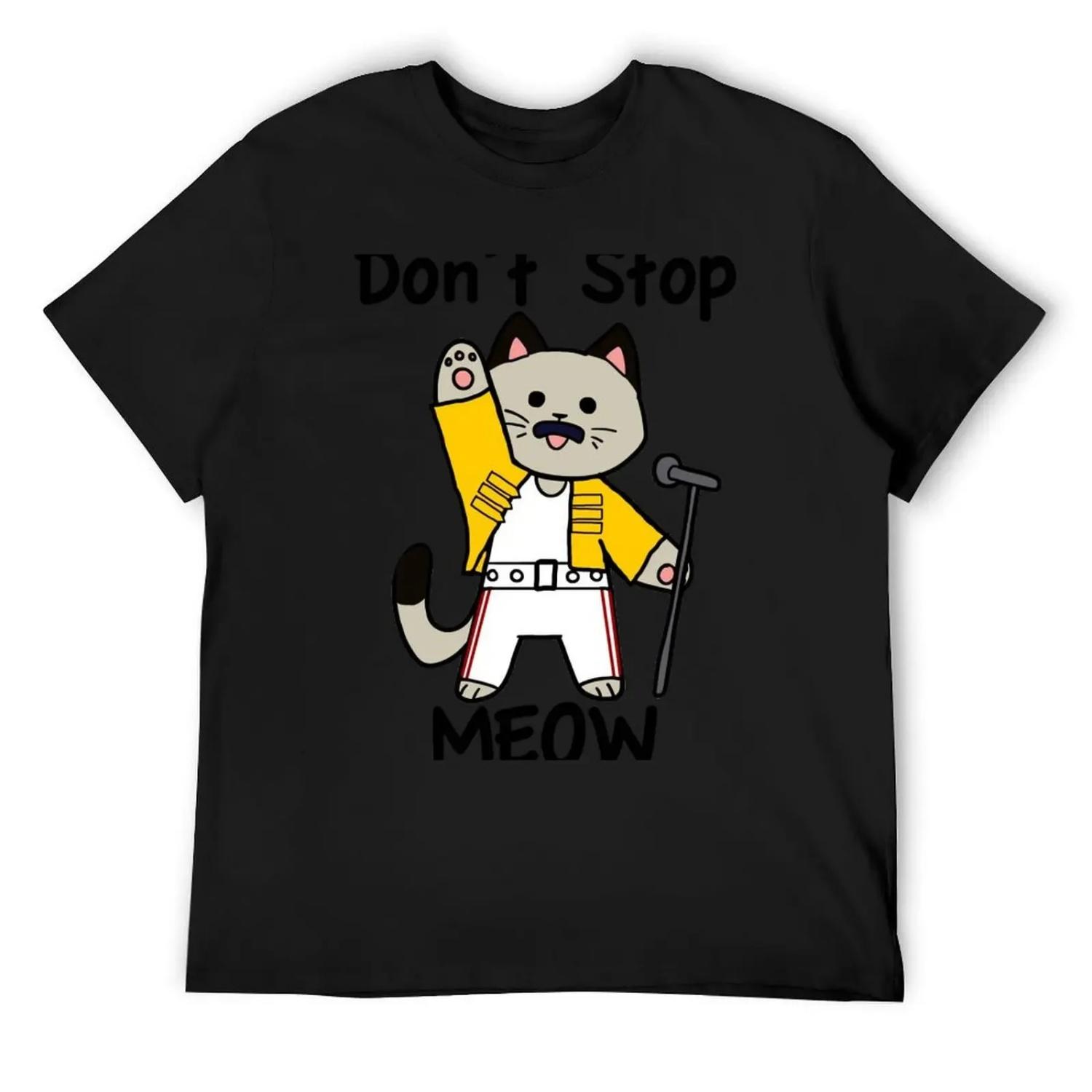Don′t Stop Meow T-Shirt plus size clothes man t shirt korean fashion quick drying mens plain t shirts S
