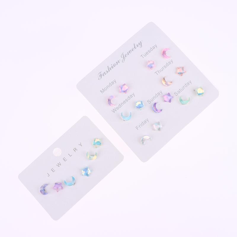 6/14Pcs Mini Colorful Earrings Sets For Women Star Moon Piercing Ear Stud Accessories Jewelry Girl Gifts