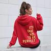 2025 Women's Multi-color Letter Print Casual Hooded Sweatshirt - Versatile Long Sleeve Pullover