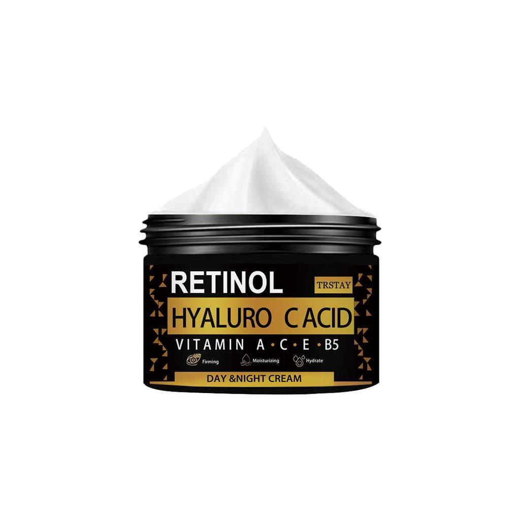 TRSTAY Ser antirid, anti-îmbătrânire, fermitate Acid hialuronic, vitamina A, cremă de față cu retinol, poate reduce ridurile și petele negre la femei