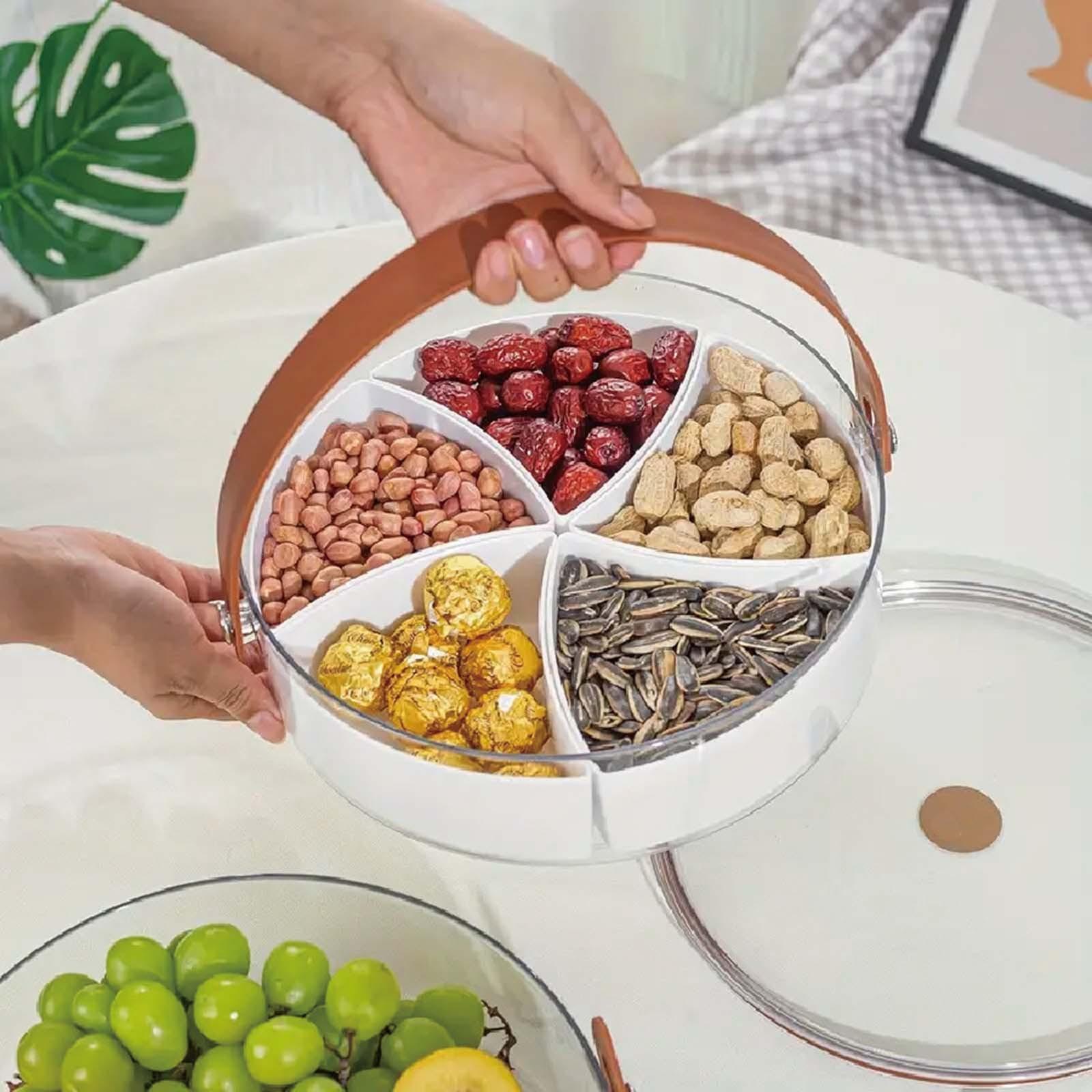 

Прозрачная переносная фруктовая тарелка высокого класса для улицы с ручкой, ведерко для льда, креативная мода, гостиная, домашний отсек, тарелка для закусок и фруктов One Size