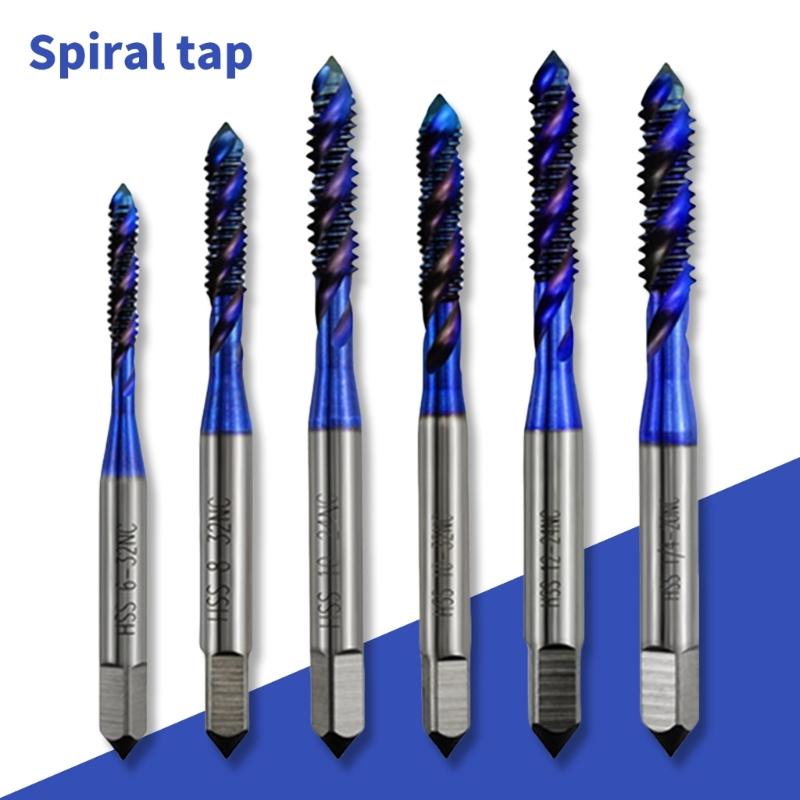 6Pcs Heavy Duty Twist Drill Bit Set Serrated Grooving Cutting Tap Spirals Wood Metal Hole Drill Bit Tool Replacement