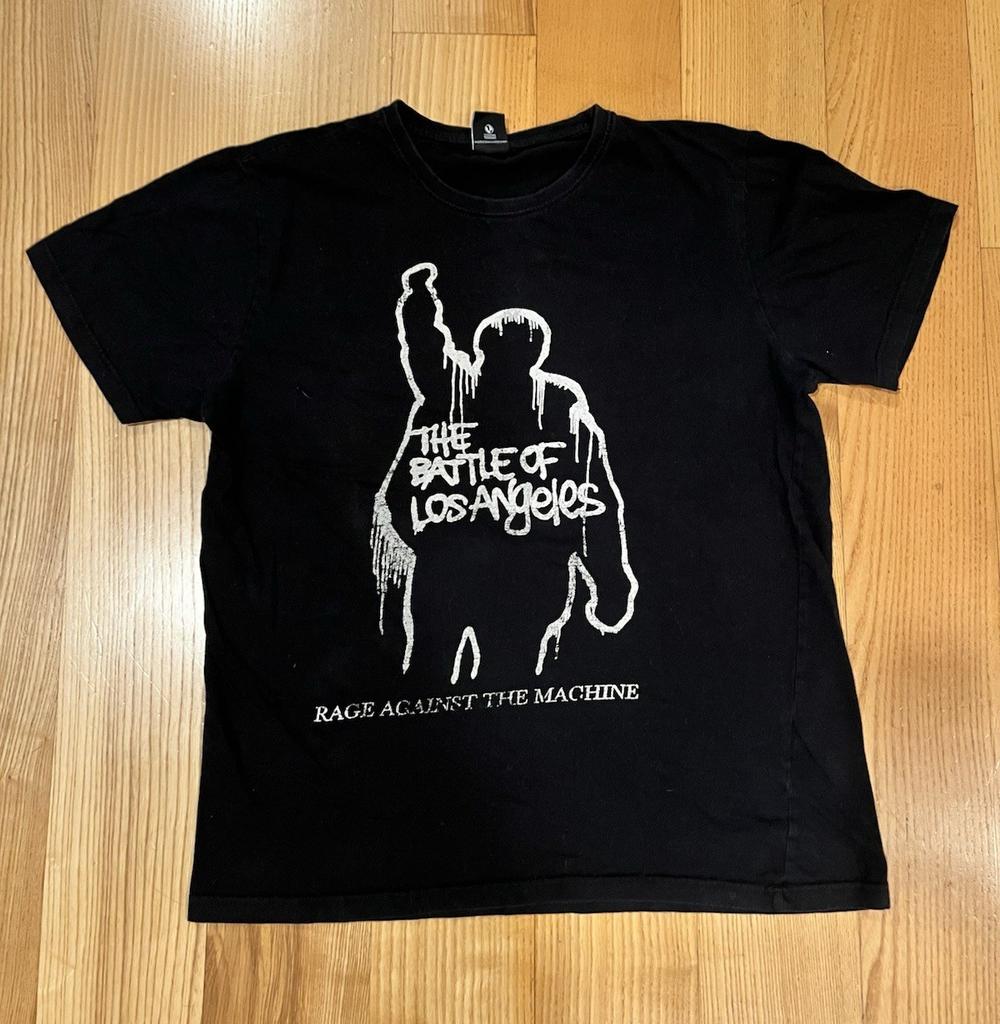 Rage Against the Machine Battle of Los Angeles Schwarzes Grafik-T-Shirt M Rundhals Unisex T-Shirt