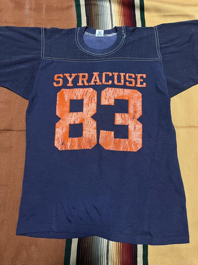 

[USED] 70s USA Made Artex Football T-Shirt Syracuse Navy