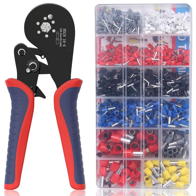 HSC8 6-4 Insulated Tubular Terminal Crimping Pliers Set