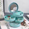 Multifunctional Rotating Jewelry Storage Box, 4 Layer Storage with Mirror Storage Box, Earrings Necklace Jewelry Dust-proof Box