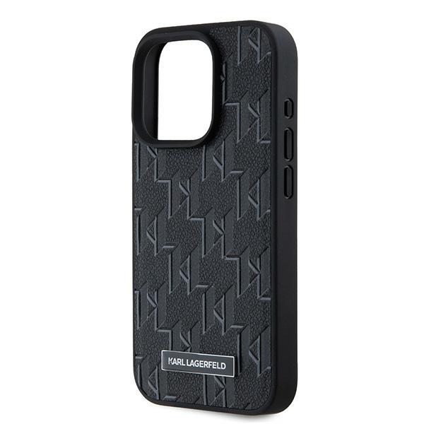 Karl Lagerfeld Klhmp15Xpkhporpk Iphone 15 Pro Max 6.7 Hardcase Czarny/Black Leather Monogram Metal Logo Magsafe
