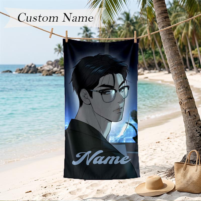 Joo Jaekyung Custom Name Printed Beach Towel Personalized Soft Towel For Swimming Beach Travel