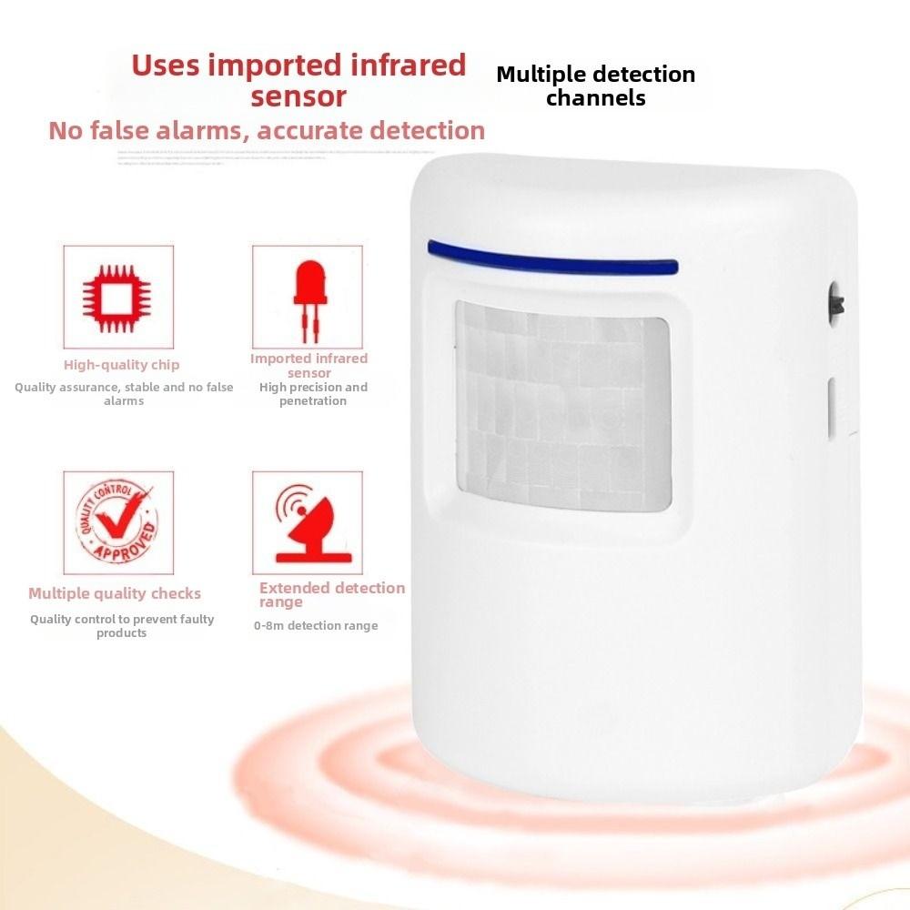 Long Transmission Range PIR Infrared Sensor Volume Adjustment Door Bell Alarm  Visitor DoorBell
