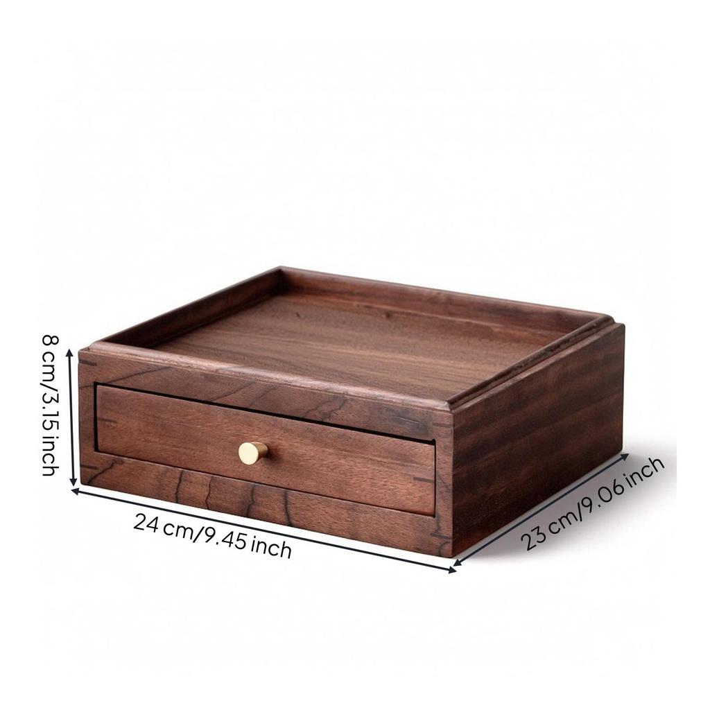 Wooden Tea Cake Storage Box Walnut Solid Wood