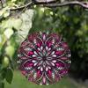 Elegant 2D Metal Wind Spinner - Vibrant Pink & Black Floral Design, Ideal for Garden & Outdoor Decor, Battery-Free Operation, Perfect Giftor