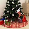 VidaXL Luxury Christmas Tree Skirt with Stocking Red 122cm Fabric