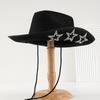 Classic Shiny Western Cowboy Hat Wide Brim Star Glitter Cowgirl Hat Cap Ethnic Style Summer Hat Costume Accessories