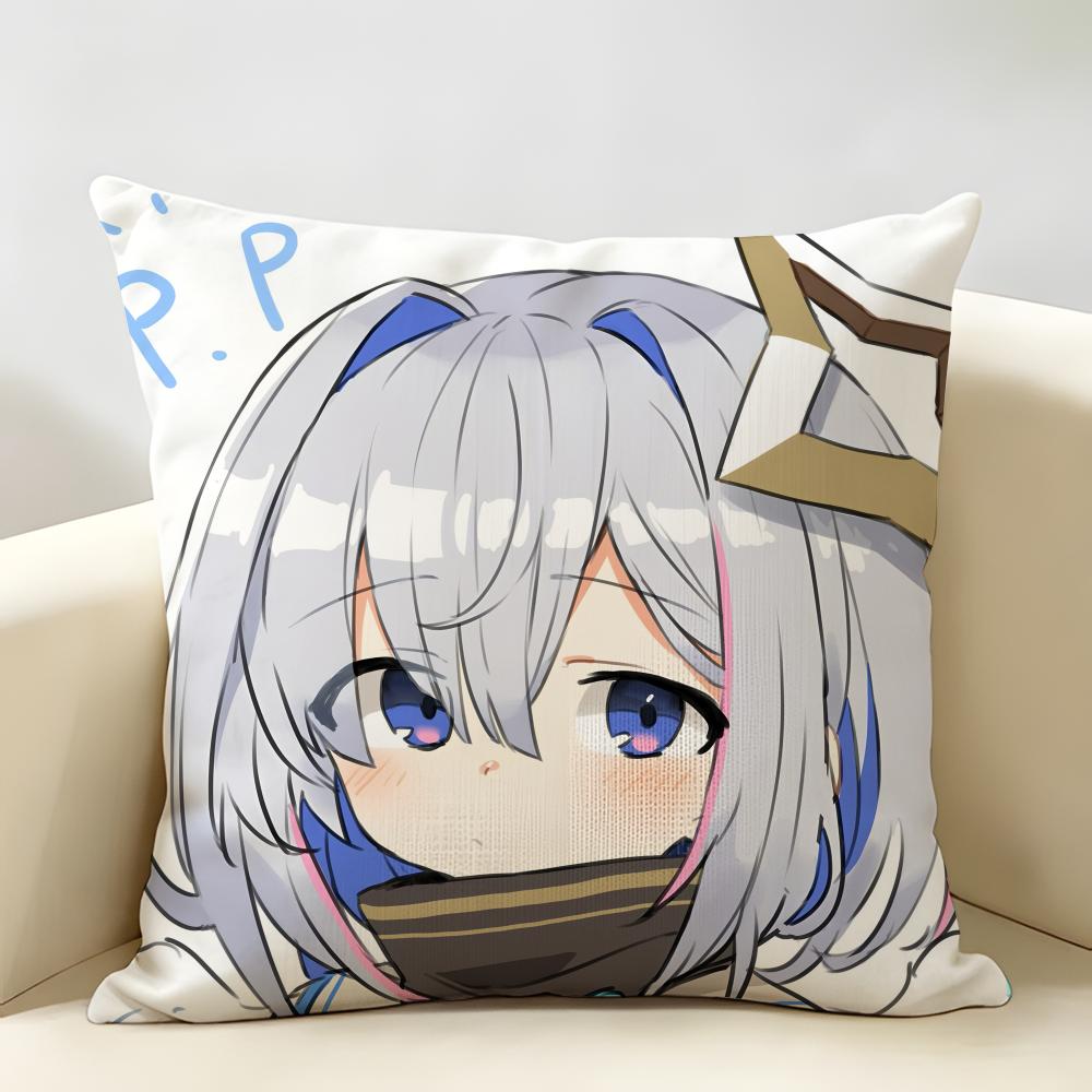 Amane KanataS Cute Cushion Cover Natural Linen Organic Fabric DoubleSided Printing Room Sofa Decor Pillow Case