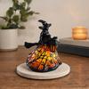 Vintage Style Halloween Decor Witch/Ghost LED Lamp, Gothic Resin Ornament with Warm Light for Witch Table Lamp Home Decor, Desktop Spooky Night Party