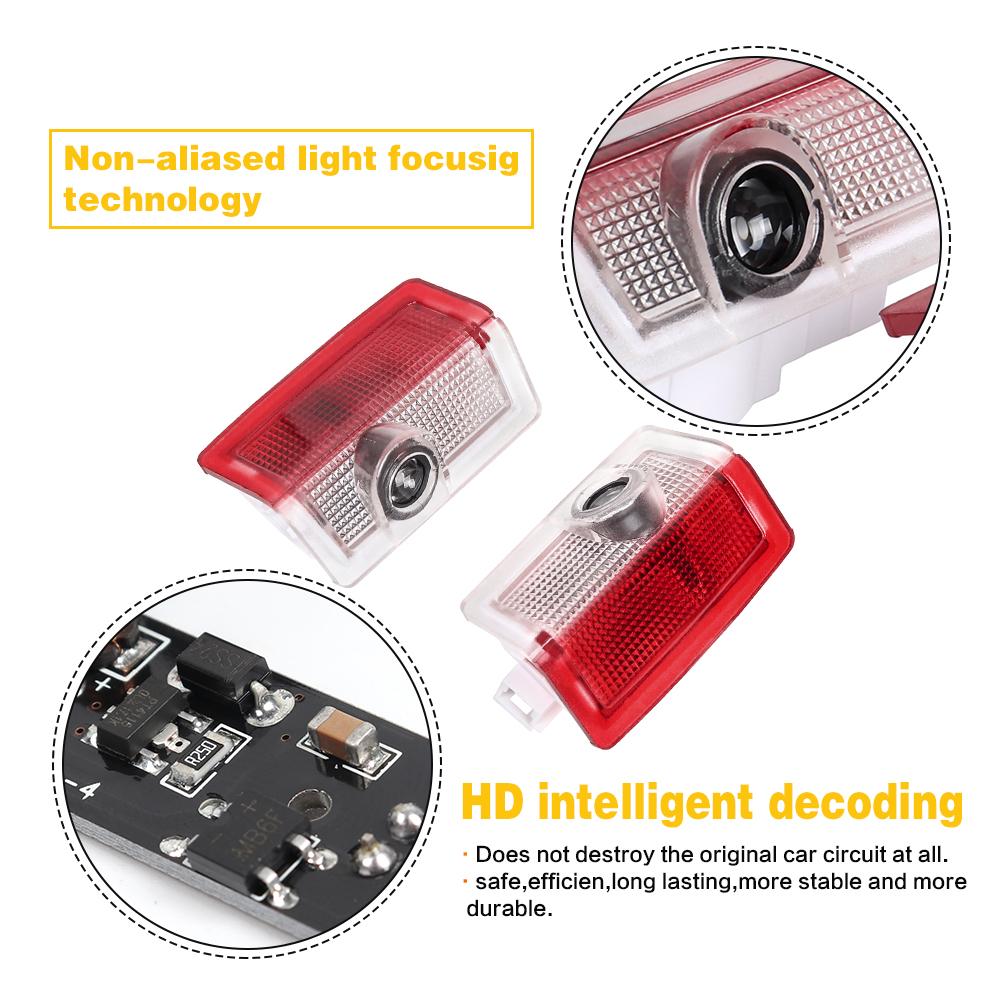 LED Car Door Welcome Warning Light For Mercedes Benz W176 W177 W246 W205 W212 W213 W166 W167 X166 H247 X156 X253 C253 X167 W464 Dome Lights 6