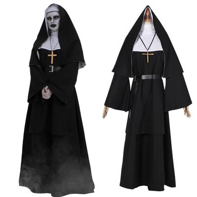 Sister Cosplay with Hood and The Conjuring Sister Adult Nun for Theater and Costumes [Divine Quality] Cross, Costume, Black, Costume, (Black, L)