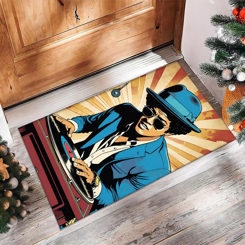 Soft Crystal Velvet Floor Rug,Bruno Mars Anti Slip Decorative Carpet, Plush Area Mat For Indoor Home Decoration