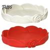 Delicate Rose Shaped Dish Jewelry Storage Tray, Decorative Plastic Trinket Dish, 3D Small Item Container Printed Desktop Organizer for Earrings