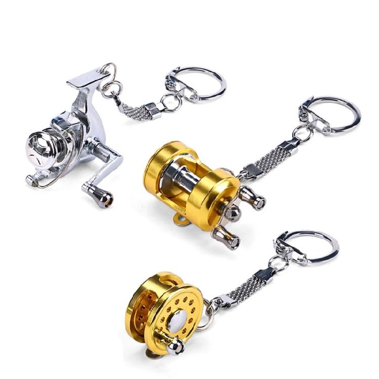Small And Lightweight Fish Reel Keychain Pendant High Quality Aluminum Keyrings Perfect For Adventurers And Style Lovers
