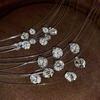 Invisible Fishing Line Sun Li Same Mozzarella Diamond Temperament Neck Chain Light Luxury Necklace Mermaid Tears Pendant Collarbone Chain