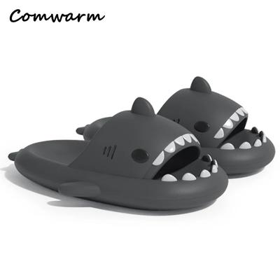 Comwarm Lovely Shark Slippers For Women Men Bathroom Anti-skid Slippers Fashion Beach Shark Sandals Outdoor Couple Flats Shoes