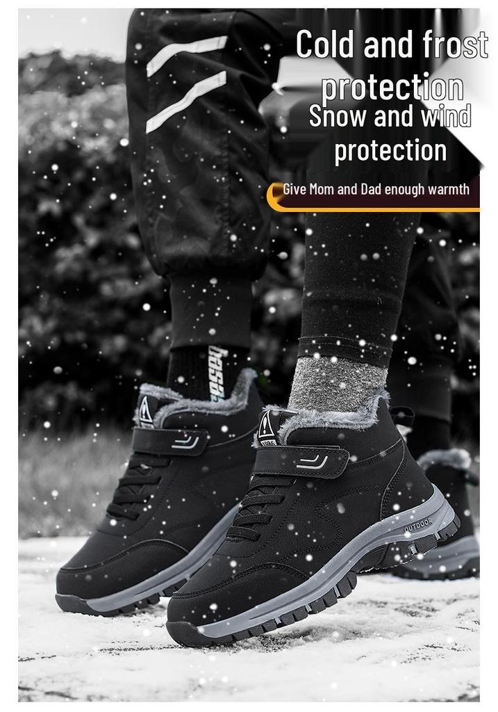 Winter Velvet High-Top Cotton Boots - Men's & Women's Outdoor Casual Walking Shoes, Large Sizes Available