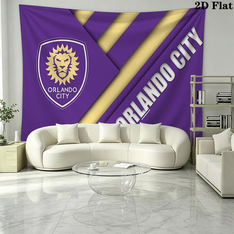 Orlando City SC Wall Tapestry Aesthetic Wall Hanging Printed Fabric Blanket Decorative Tapestries for Bedroom Living Room Home Decor