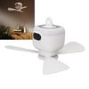 Small Ceiling Fan with Light ABS Quiet Rechargeable Portable Hanging Fan Light with Remote Control for Bedroom Outdoor Camping