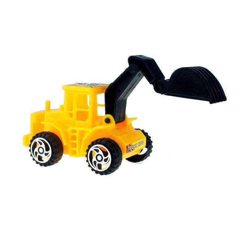 6pcs Plastic Yellow Mini Construction Vehicle Toys Puzzle Truck Model Toy Cake Decorations Children's Birthday Party Decorations