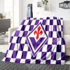 Fiorentina Football Crest Flannel Blanket, Soft Polyester, Modern Design, All-Season for Camping, Travel, Gifts for Holidays or Birthdays
