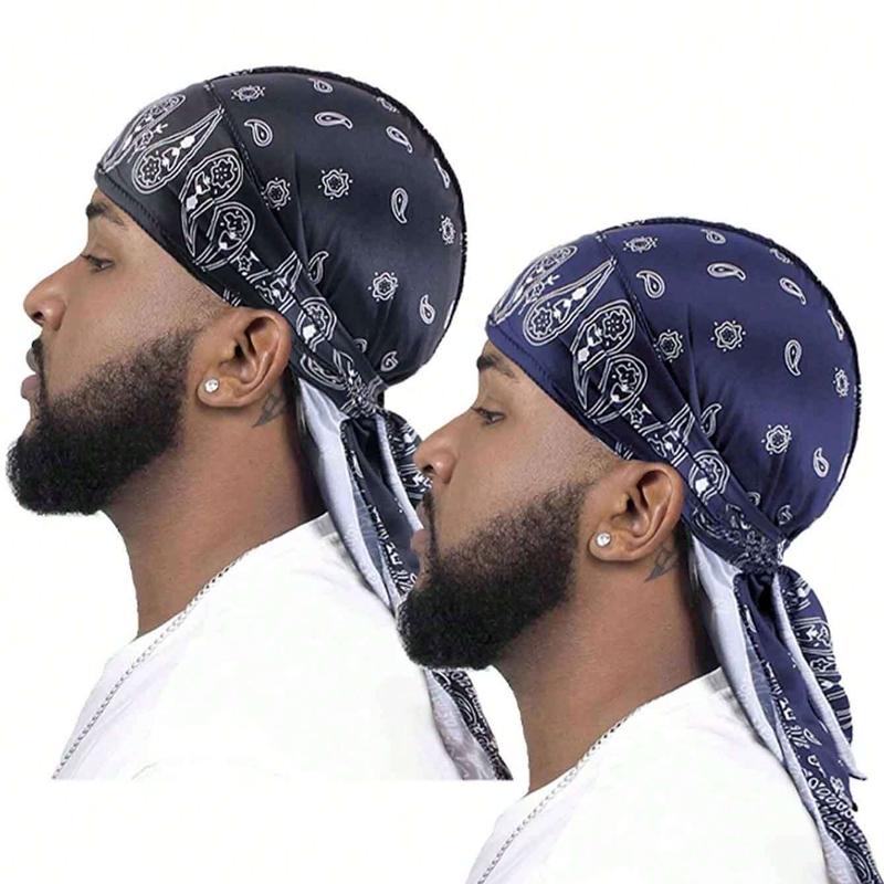 Turban Hat Printed Wigs Biker Headwrap Pirate Hats For Men Hair Accessories Long Tail Straps Bandanas Pirate Hat Pirate Costume