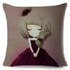 Dreamy Scene Illustrated Cushion Cover Umbrella Flower  Soft Background Art Print Soft Square Pillow Modern Home Decor xcm