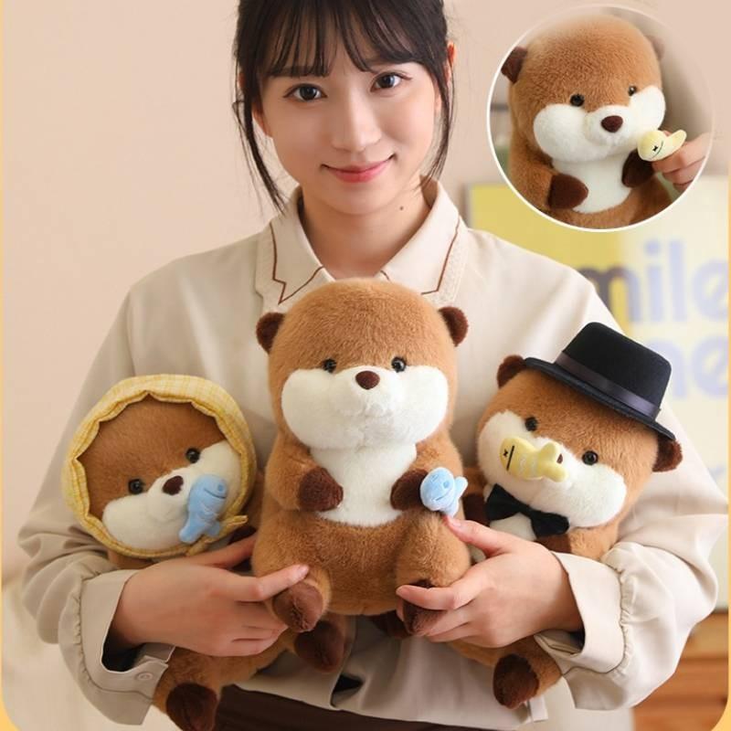 Adorable Capybara Plush Toy With Scarf And Hat Soft Pp Cotton Stuffed Animal
