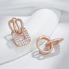 Luxury Full Shiny Natural Zircon Square Drop Earrings For Women Unique  Rose Gold Color Bride Wedding Jewelry Best Gift